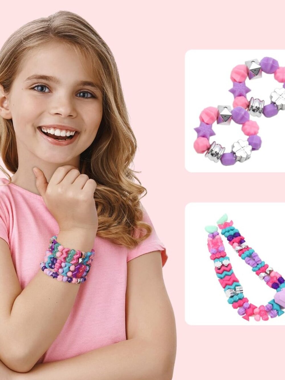 DIY Bead Bracelet Making Kit for Kids, Arts & Crafts Jewelry Design Activity Set - Picture 14 of 14